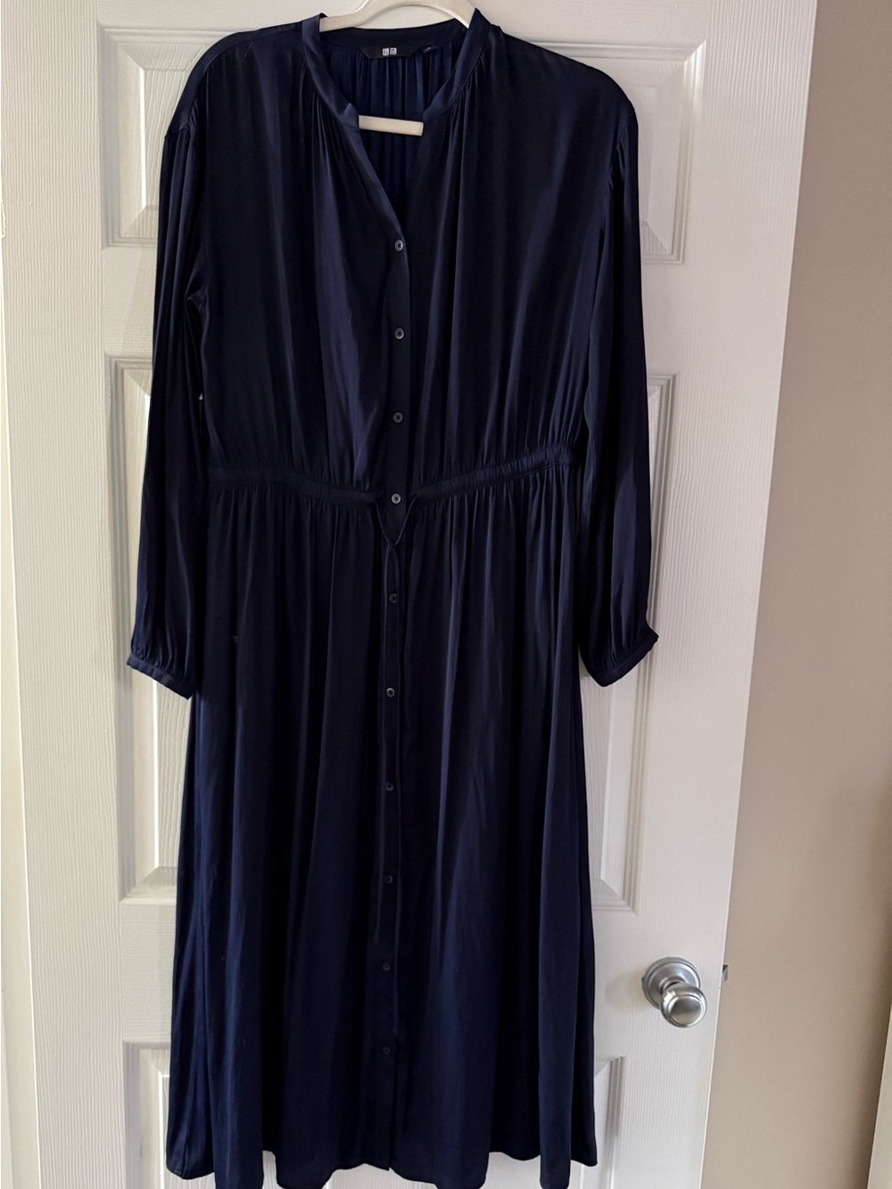 74. Uniqlo Navy Long-Sleeve Midi Dress